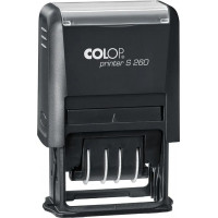 Zīmogs COLOP Datumu numerators S260 D16 (ISO standarts DD-MM-YYYY) melns korpuss, zils spilventiņš