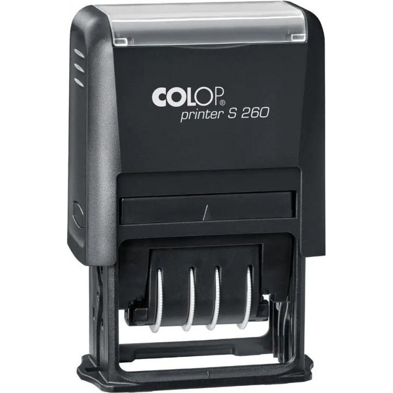 Zīmogs COLOP Datumu numerators S260 D16 (ISO standarts DD-MM-YYYY) melns korpuss, zils spilventiņš