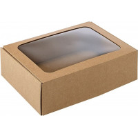 Dāvanu kaste ar lodziņu, 305 x 215x 80 mm (A4), brūna ( Gab. x 5 )