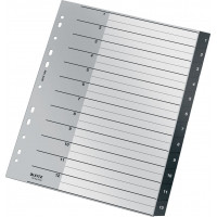 Sadalītājs dokumentiem Leitz, no pārstrādāta materiāla, 1 - 12, A4, PP, melns