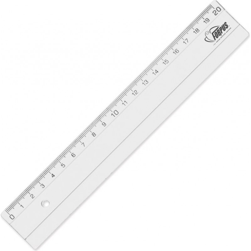 Lineāls Forpus 20cm, caurspīdīgs
