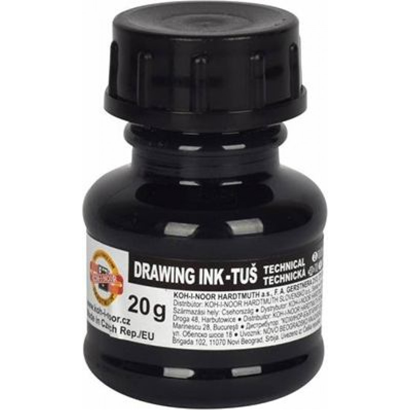 Tuša KOH-I-NOOR 20 ml, melnā krāsā