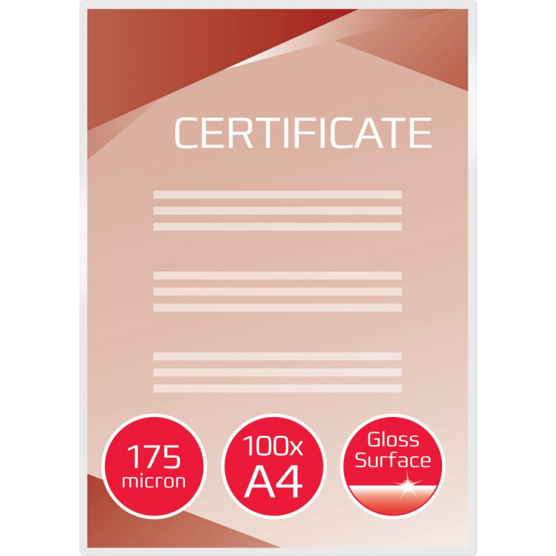 Laminēšanas kabatas GBC, A4, 216x303 mm, 175 mik., 100 gab/iepak.