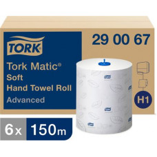 Roku dvieļi TORK Advanced Advanced Matic H1, 2 sl., 612 lapas rullī, 21 cm x 150 m, baltā krāsā ( Gab. x 6 )