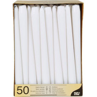 Galda sveces, D 2,2cmx25 cm, baltas, 50 gab.