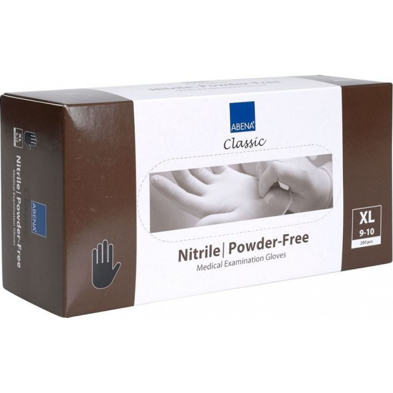 Cimdi nitrila ABENA, melni, bez pūdera, XL izm., 180gab ( Iepak. x 2 )