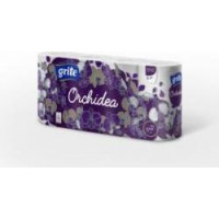 Tualetes papīrs Grite Orchidea 8 ruļļi, 3 slāņu, 17.4m ( Gab. x 2 )