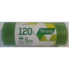 Atkritumu maisi SORTEX, 120L, 70x100 cm, 35 mk, zaļi, 10 gab. ( Gab. x 5 )