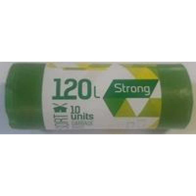 Atkritumu maisi SORTEX, 120L, 70x100 cm, 35 mk, zaļi, 10 gab. ( Gab. x 5 )