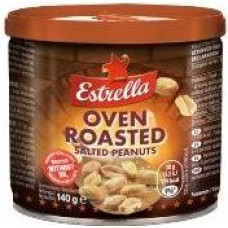 Estrella zemesrieksti krāsnī cepti un sālīti (bundžā), 140g ( Iepak. x 2 )