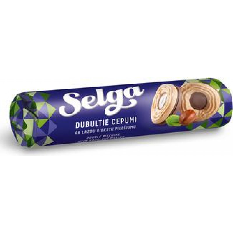 Dubultie cepumi SELGA ar lazdu riekstu pildījumu, 205 g