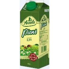 Piens ANNELE, 2,5%, 0,9L, Tetra- Rex ( Iepak. x 3 )