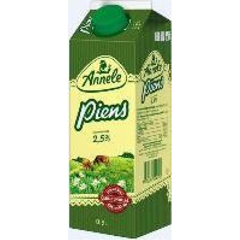 Piens ANNELE, 2,5%, 0,9L, Tetra- Rex ( Iepak. x 3 )