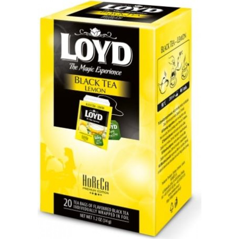 Melnā tēja LOYD Lemon FS  20 maisiņi x 1.7 g paciņā ( Gab. x 2 )