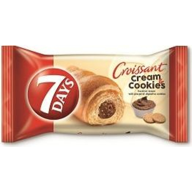 7DAYS kruasāns ar lazdu riekstu krēmu un cepumu pildījumu 60g ( Gab. x 5 )