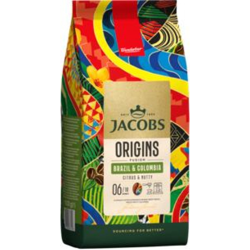 Kafijas pupiņas JACOBS ORIGINS Brazil&Colombia 1kg