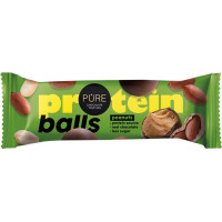 Tumšās šokolādes trifeles ar proteīna zemesriekstu krēma pildījumu 40g PURE