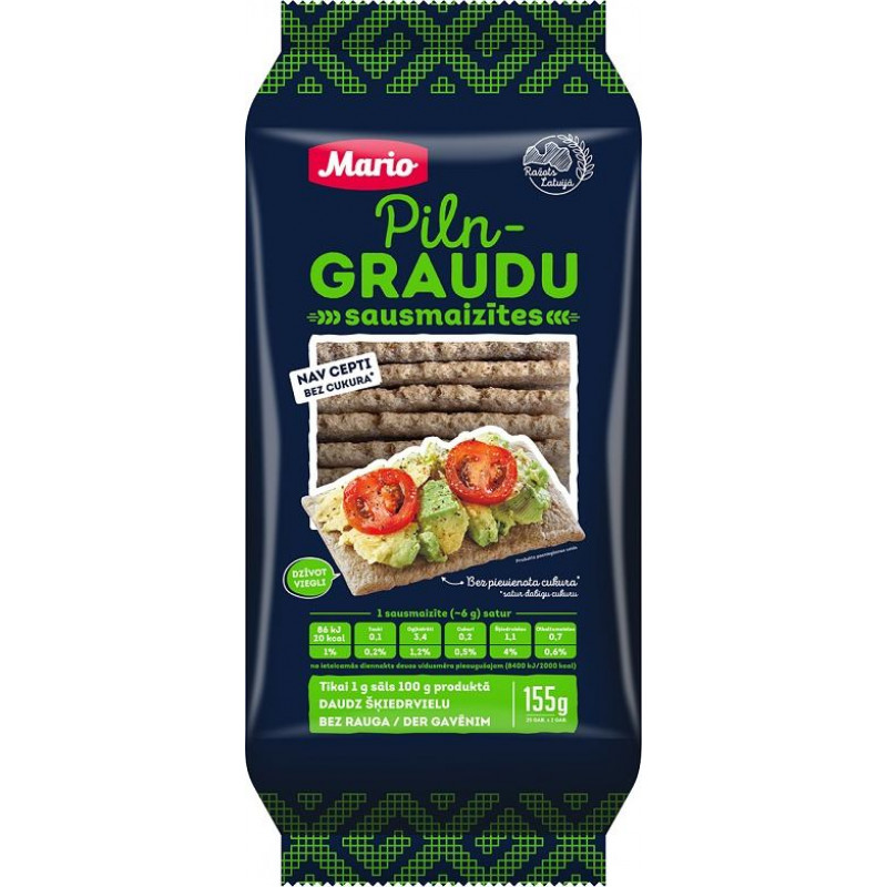 Pilngraudu sausmaizītes MARIO, 155g ( Gab. x 2 )