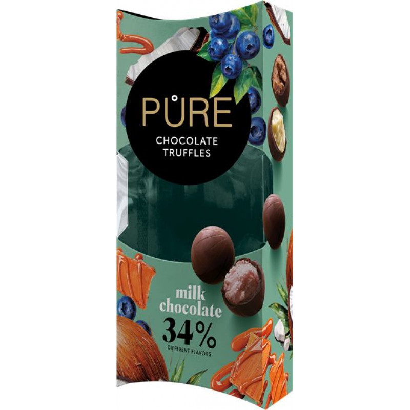 Piena šokolādes trifeļu izlase 108g PURE