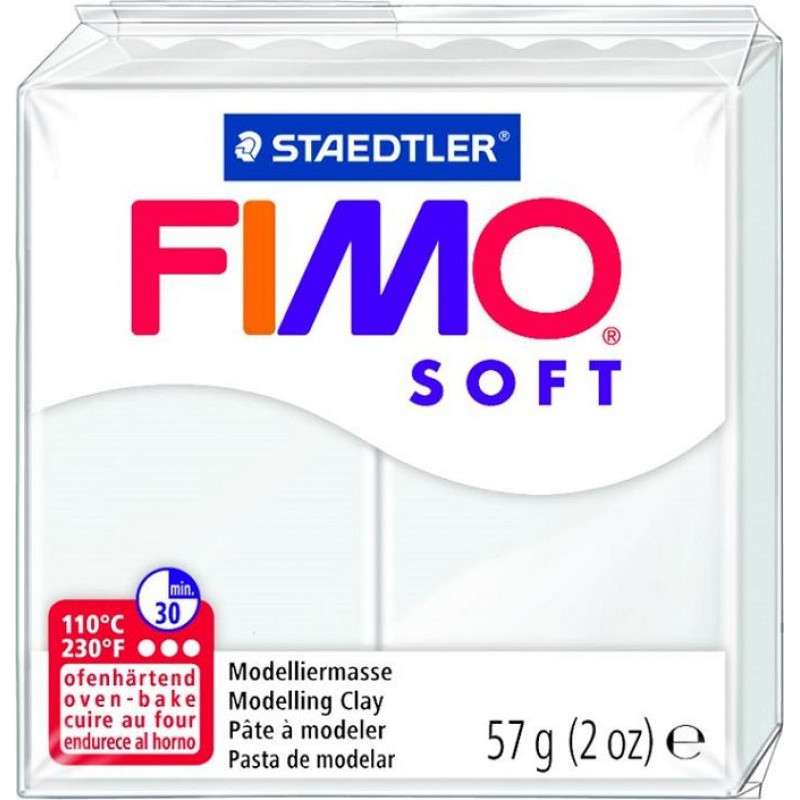 Cietējoša modelēšanas masa FIMO SOFT, 57 g, baltā krāsa ( Gab. x 2 )