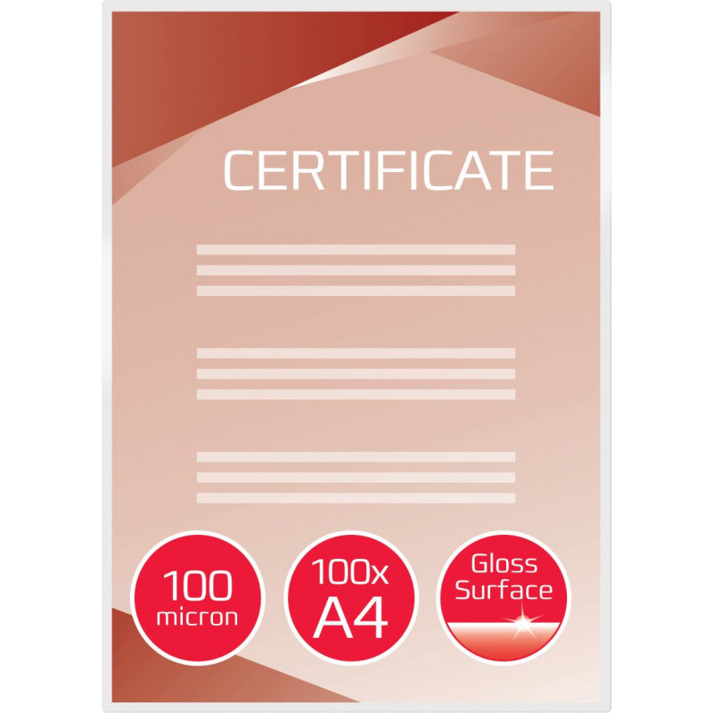 Laminēšanas kabatas GBC, A4,  216x303 mm, 100 mik., 100 gab/iepak.