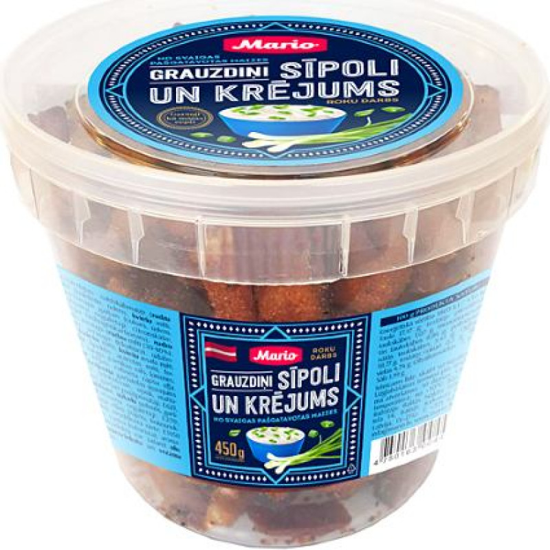 Grauzdiņi MARIO, ar sīpolu un krējuma garšu, 450g ( Gab. x 5 )