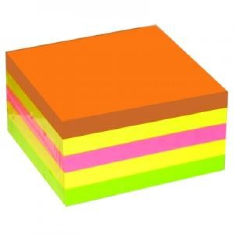 PR Līmlapiņas 75x75mm,  400 lapas,  4 neona krāsas