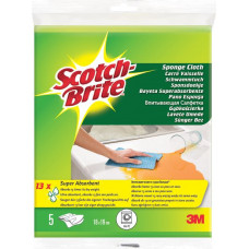 Mitrās lupatiņas 3M Scotch-Brite ar izmēru 18 x 19 cm, 5 gab./iepak.