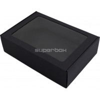 Superbox Melna A4 kaste ar PVC logu, 305 x 215 x 85 ( Gab. x 2 )