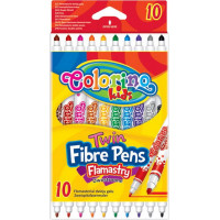 Flomasteri COLORINO divpusīgi, 10 krāsas