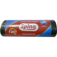 Atkritumu maisi SPINO, tilpums 25 L, 20 gab., 9 mkr, HDPE, 48 x 60 cm, melnā krāsā ( Gab. x 2 )