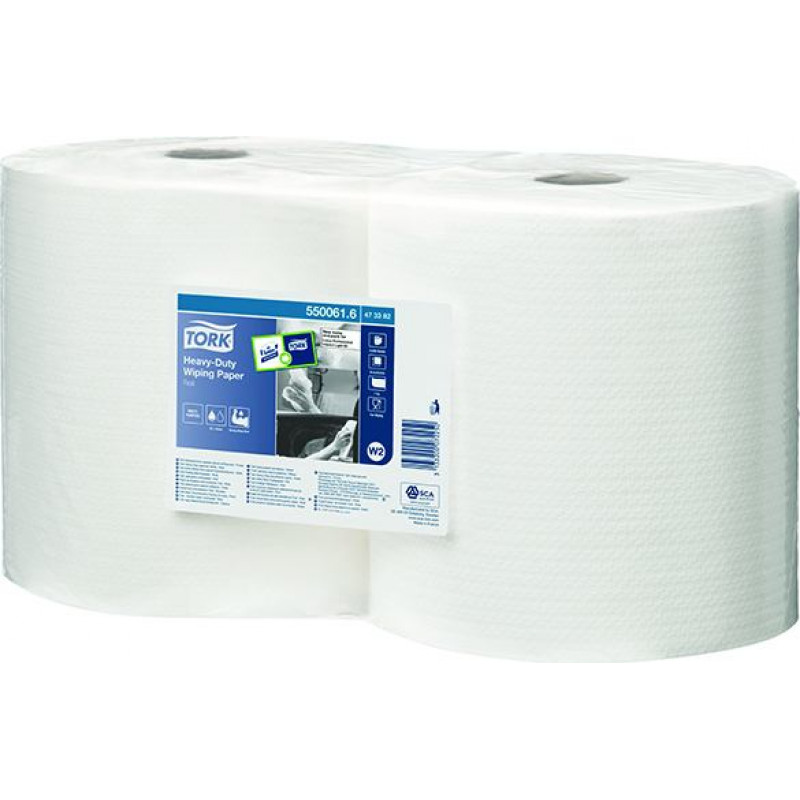 Industriālais papīrs TORK Premium Heavy-Duty, 1 sl., 350 lapas rullī, 25.5 cm x 117 m, baltā krāsā, 473382 ( Gab. x 2 )