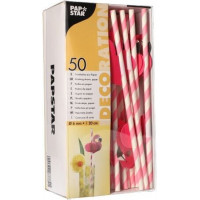 Papīra kokteiļu salmiņi PAPSTAR, Flamingo, rozā, D6mmx20cm, 0.158kg, 50gab ( Gab. x 2 )