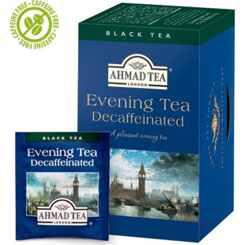 Melnā tēja AHMAD Alu AHMAD EVENING bez kofeīna, 20 maisiņi x 2 g paciņā