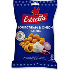 Grauzdēti rieksti ESTRELLA  kraukšķīgā apvalkā ar krējuma un sīpolu garšu 140g ( Iepak. x 2 )