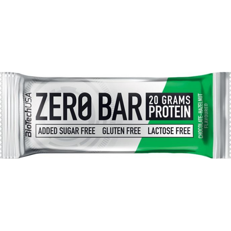 Biotechusa Proteīna batoniņš BioTechUSA Zero Bar, šokolāde-lazdu rieksti, 50g ( Gab. x 2 )
