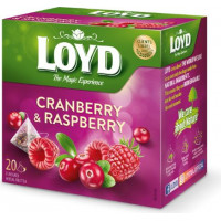 Augļu tēja LOYD Pyramids ar dzērveņu un aveņu garšu, 20x2 g ( Iepak. x 2 )