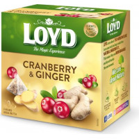 Augļu tēja LOYD Pyramids ar dzērveņu un ingvera garšu, 20x2 g ( Iepak. x 2 )