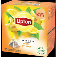 Melnā tēja LIPTON Lemon, piramīdas, 20gab ( Gab. x 2 )