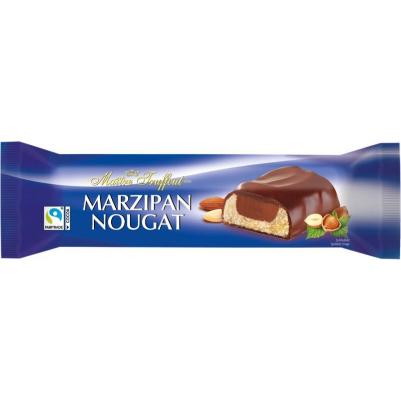 Marcipāna batoniņš MAITRE TRUFFOUT, ar piena šokolādes glazūru un nugu, 75g ( Gab. x 3 )