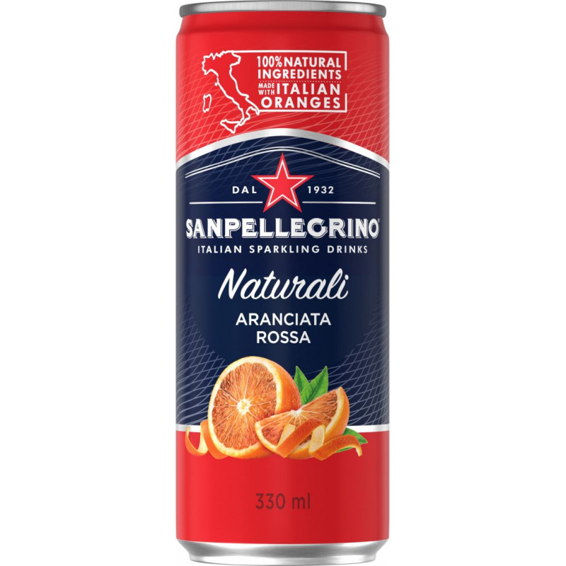 Sulas dzēriens S.PELLEGRINO Melograno&Arancia, gāzēts, bundžā, 0.33l(DEP) ( Gab. x 3 )