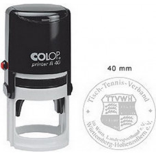 Zīmogs COLOP Printer R40, melns korpuss, bez krāsas spilventiņš