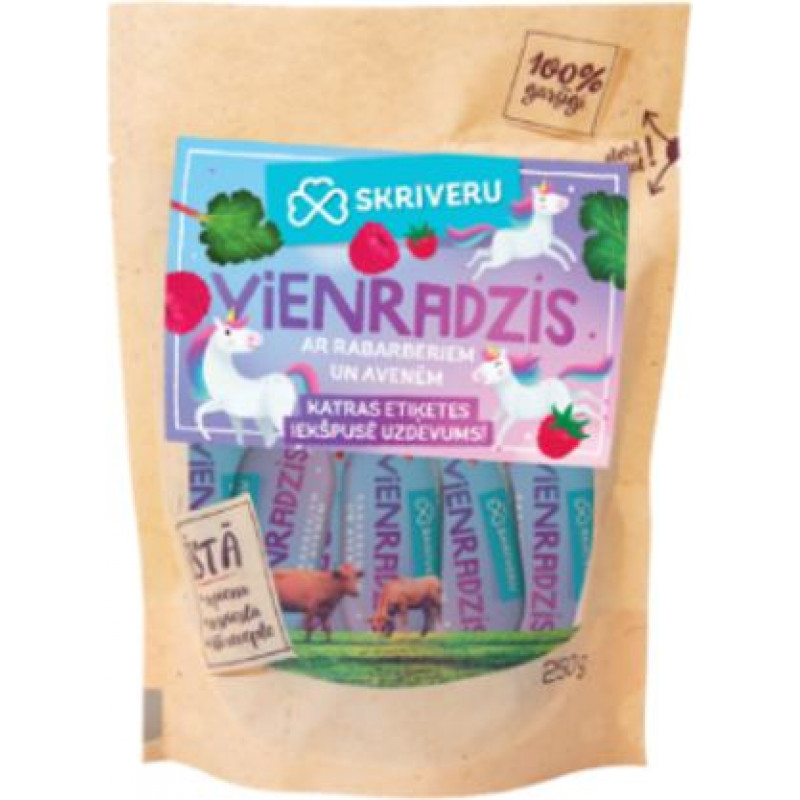 SKRĪVERU vienradzis ar rabarberiem un avenēm, 250g