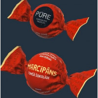 Tumšās šokolādes trifeles ar marcipāna krēma pildījumu 1kg, PURE