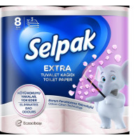 Tualetes papīrs SELPAK Extra Refresh, 3 slāņi, 15.6m, 130 loksnes, 8 ruļļi