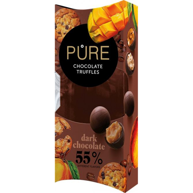 Tumšās šokolādes trifeļu izlase 108g PURE