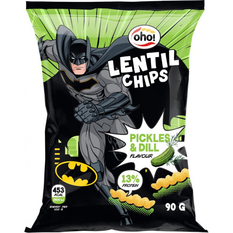Oho Lēcu čipsi ar gurķu un diļļu garšu BATMAN 90g