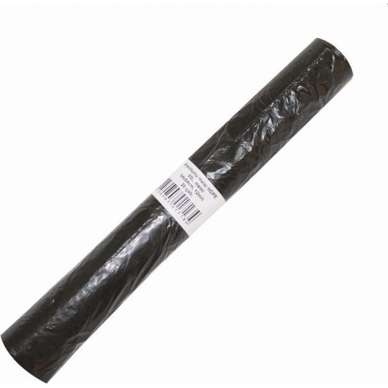 Atkritumu maisi ALFENA, tilpums 60L, 20 gab./rullī, HDPE, 12 mkr, melni