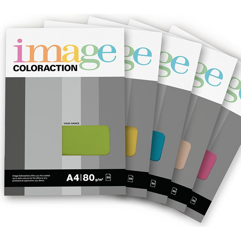 Krāsains papīrs IMAGE COLORACTION, A4, 80 gsm, 50 loksnes, TROPIC / PALE PINK