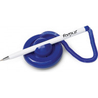 Lodīšu pildspalva FORPUS TABLE-PEN ar pašlipošu turētāju un izstiepjamu savienotājvadu, zils-balts korpuss, zila tinte ( Gab. x 2 )